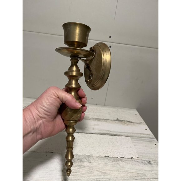 Solid brass wall sconce candlestick made in India - Picture 2 of 6